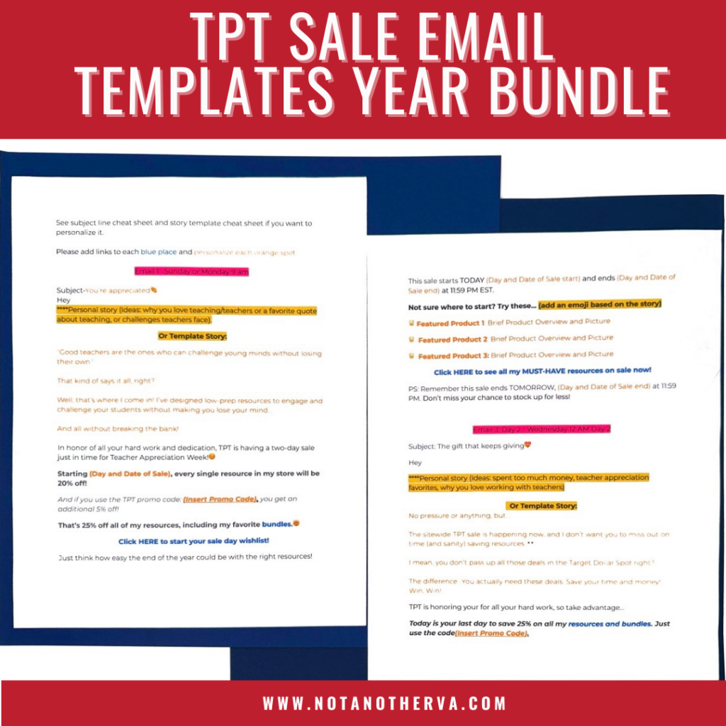 TPT Sale Email Templates Bundle